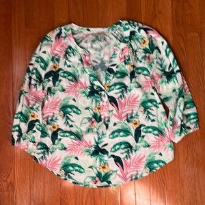 LOFT 3/4 sleeve summer print shirt